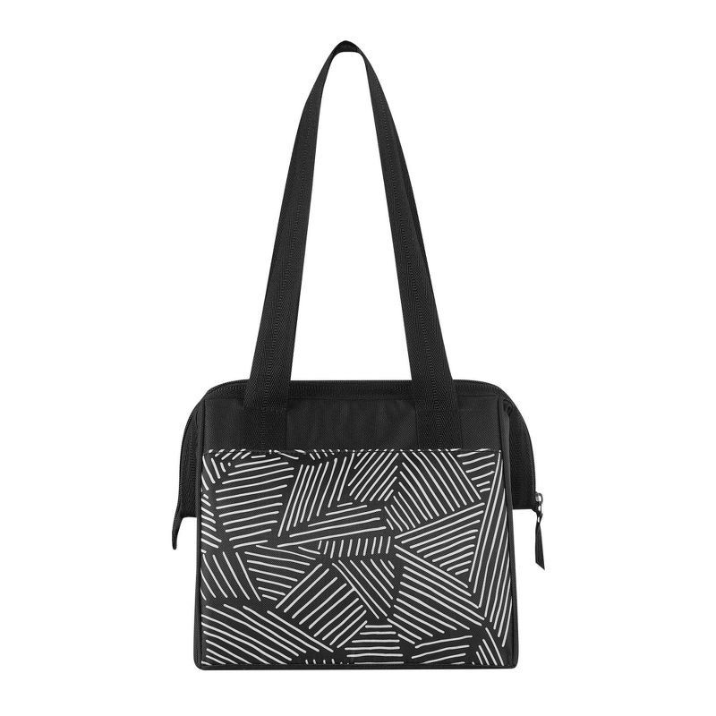 slide 4 of 15, Igloo Print Essentials Leftover Lunch Bag with Pack Ins - Black, 1 ct