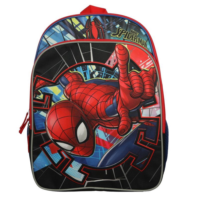 slide 1 of 6, Kids' Spider-Man 16" Backpack - Black, 1 ct