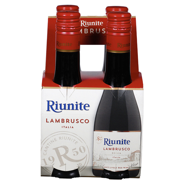 slide 1 of 1, Riunite Lambrusco, 4 ct; 187 ml