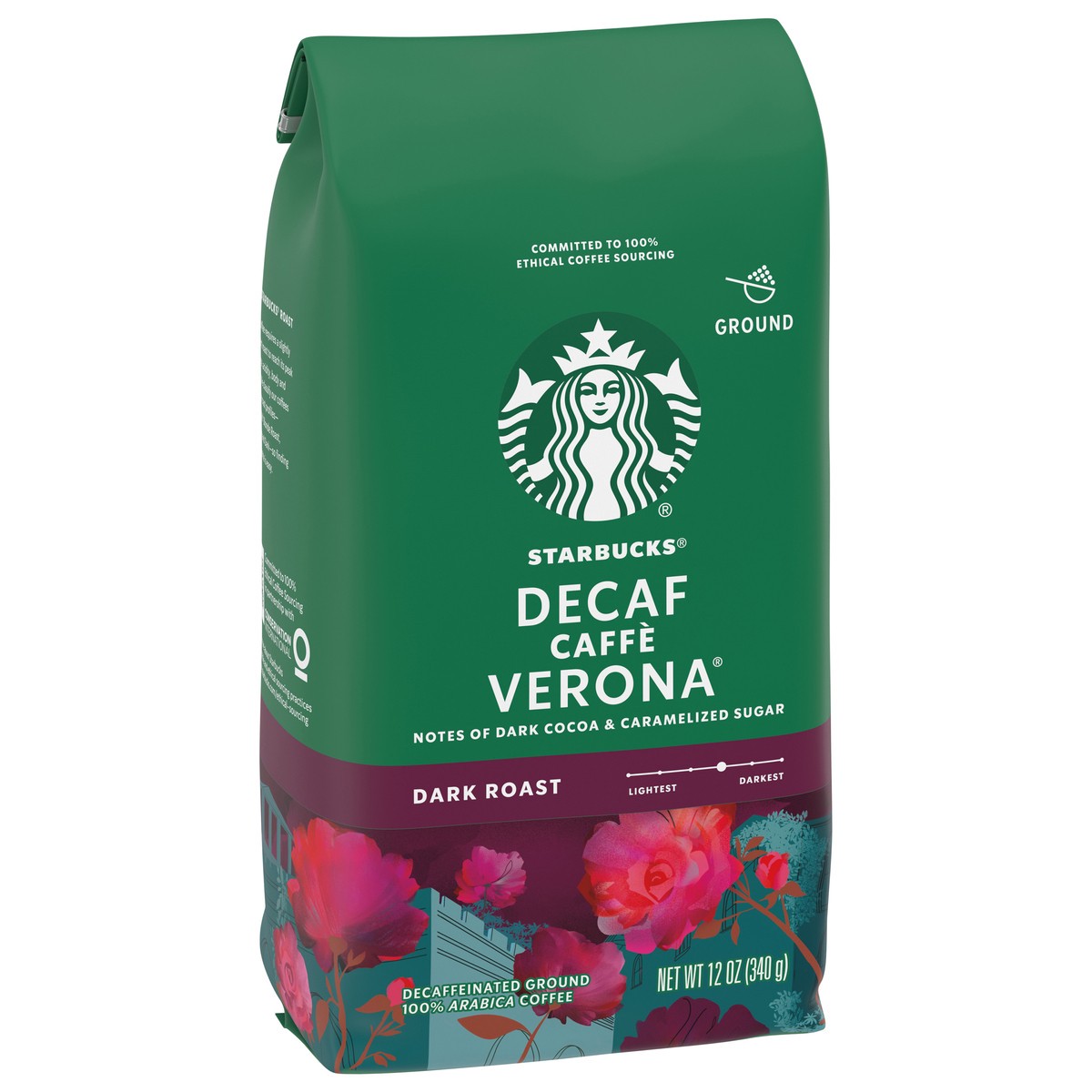 slide 2 of 9, Starbucks Ground Coffee—Dark Roast Coffee—Decaf Caffè Verona—100% Arabica—1 bag (12 oz), 12 oz