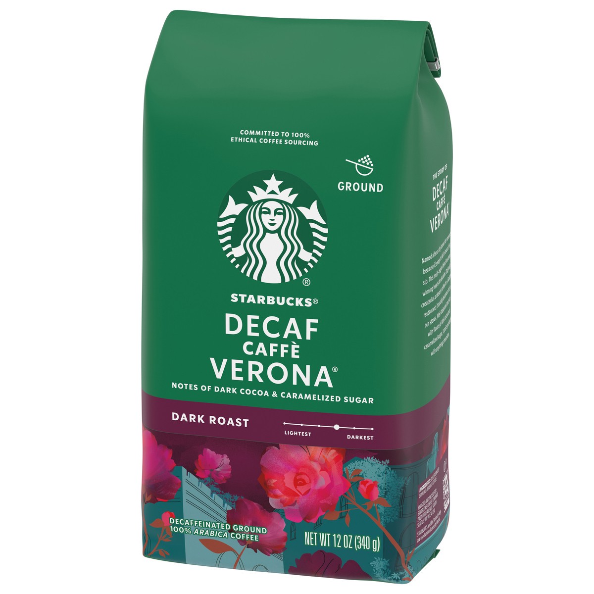 slide 3 of 9, Starbucks Ground Coffee—Dark Roast Coffee—Decaf Caffè Verona—100% Arabica—1 bag (12 oz), 12 oz