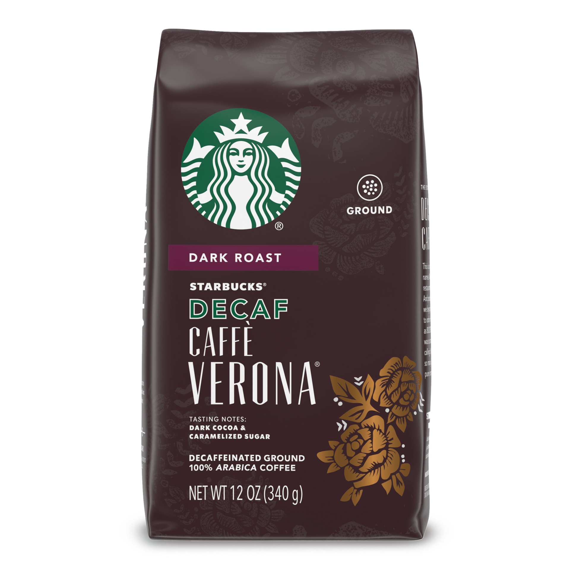 slide 1 of 17, Starbucks Decaf Ground Coffee, Caffè Verona, 100% Arabica, 12 oz