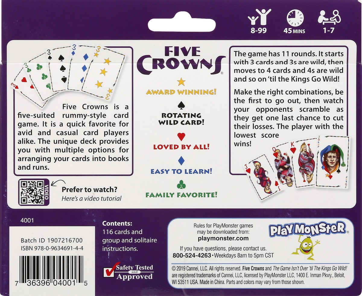 slide 2 of 9, PlayMonster 8+ Five Crowns 1 Each, 1 ct