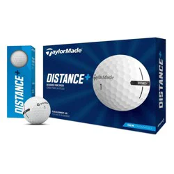 TaylorMade Distance Plus Golf Balls 12pk - White: Rubber Core, Ionomer Shell