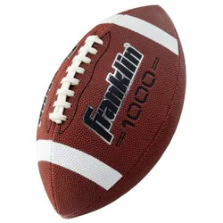 Franklin Sports 1000 Series Grip-Rite Junior Football - Brown: PVC Shell, Rubber Bladder