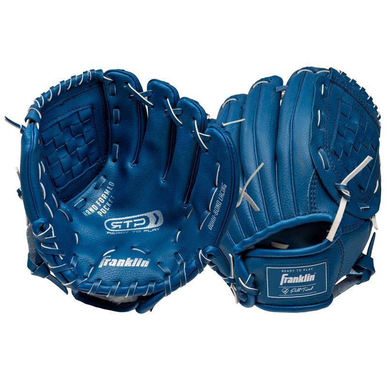 slide 2 of 5, Franklin Sports 9'' Teeball Glove with Ball - Navy, 1 ct