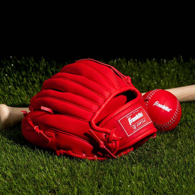 slide 5 of 5, Franklin Sports 9'' Teeball Glove with Ball - Red, 1 ct