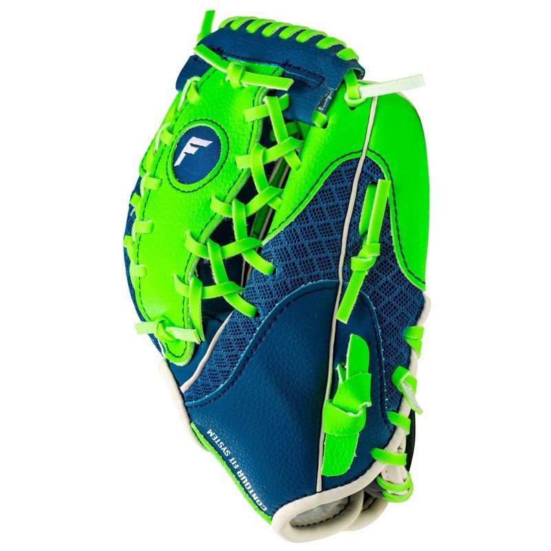 slide 3 of 5, Franklin Sports 9.5'' Meshtek Glove with Ball - Blue/Optic Green, 1 ct