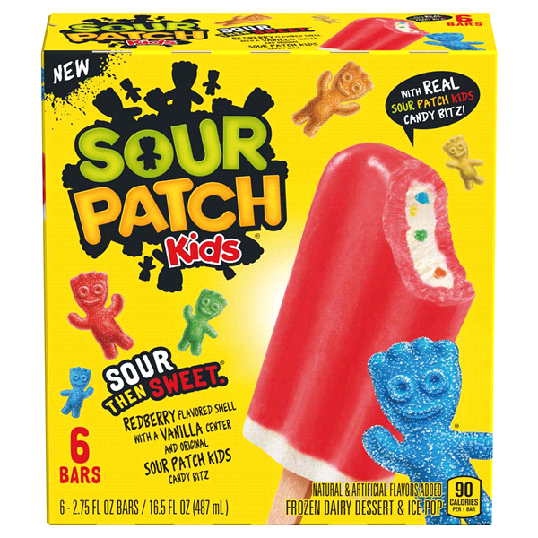 slide 1 of 1, Nestlé Sour Patch Kids Frozen Dairy Dessert & Ice Pop, 6 ct; 2.75 fl oz