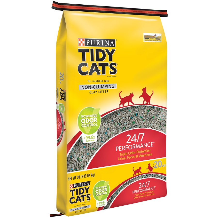 slide 2 of 8, Tidy Cats Non Clumping Cat Litter, 24/7 Performance Multi Cat Litter, 20.5 lb