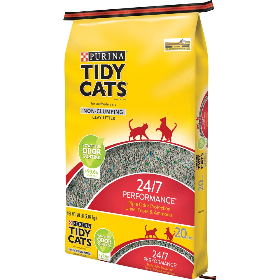 slide 3 of 8, Tidy Cats Non Clumping Cat Litter, 24/7 Performance Multi Cat Litter, 20.5 lb