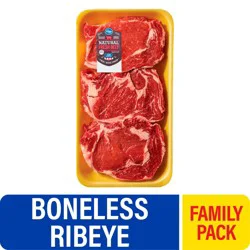 Choice Boneless Ribeye Beef Steak Family Pack