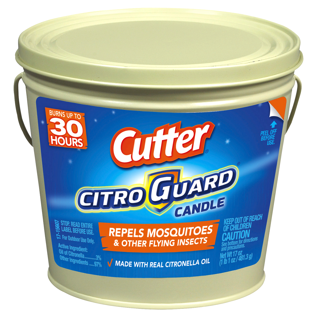 slide 1 of 4, Cutter Citro Guard Candle - 30 Hrs, 17 oz
