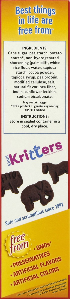 slide 4 of 4, Kinnikinnick Foods KinniKritters Chocolate Animal Cookies, 8 oz