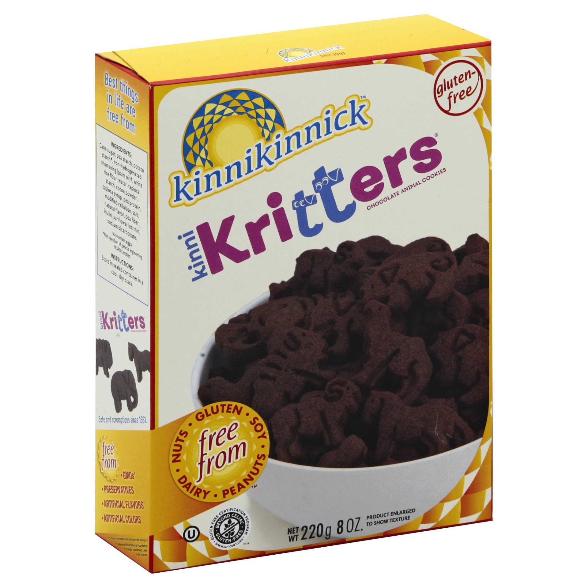 slide 1 of 4, Kinnikinnick Foods KinniKritters Chocolate Animal Cookies, 8 oz