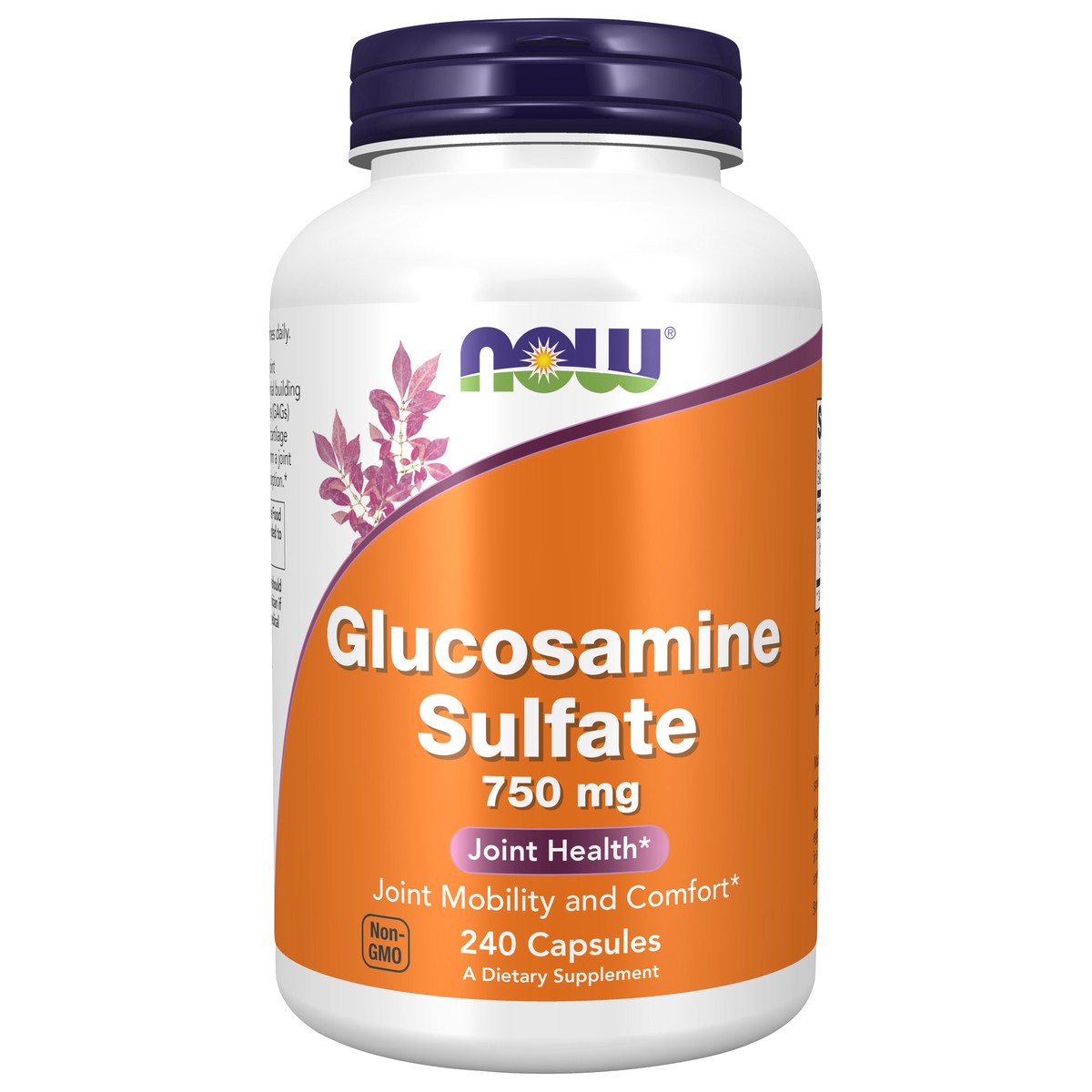 slide 1 of 4, NOW Glucosamine Sulfate 750 mg - 240 Veg Capsules, 240 ct