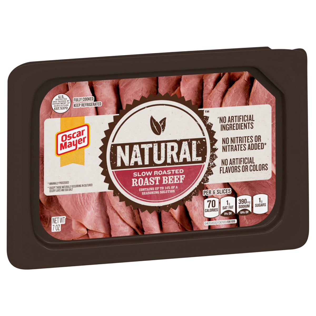 slide 7 of 8, Oscar Mayer Natural Slow Roasted Roast Beef Deli Lunch Meat, 7 oz Package, 7 oz