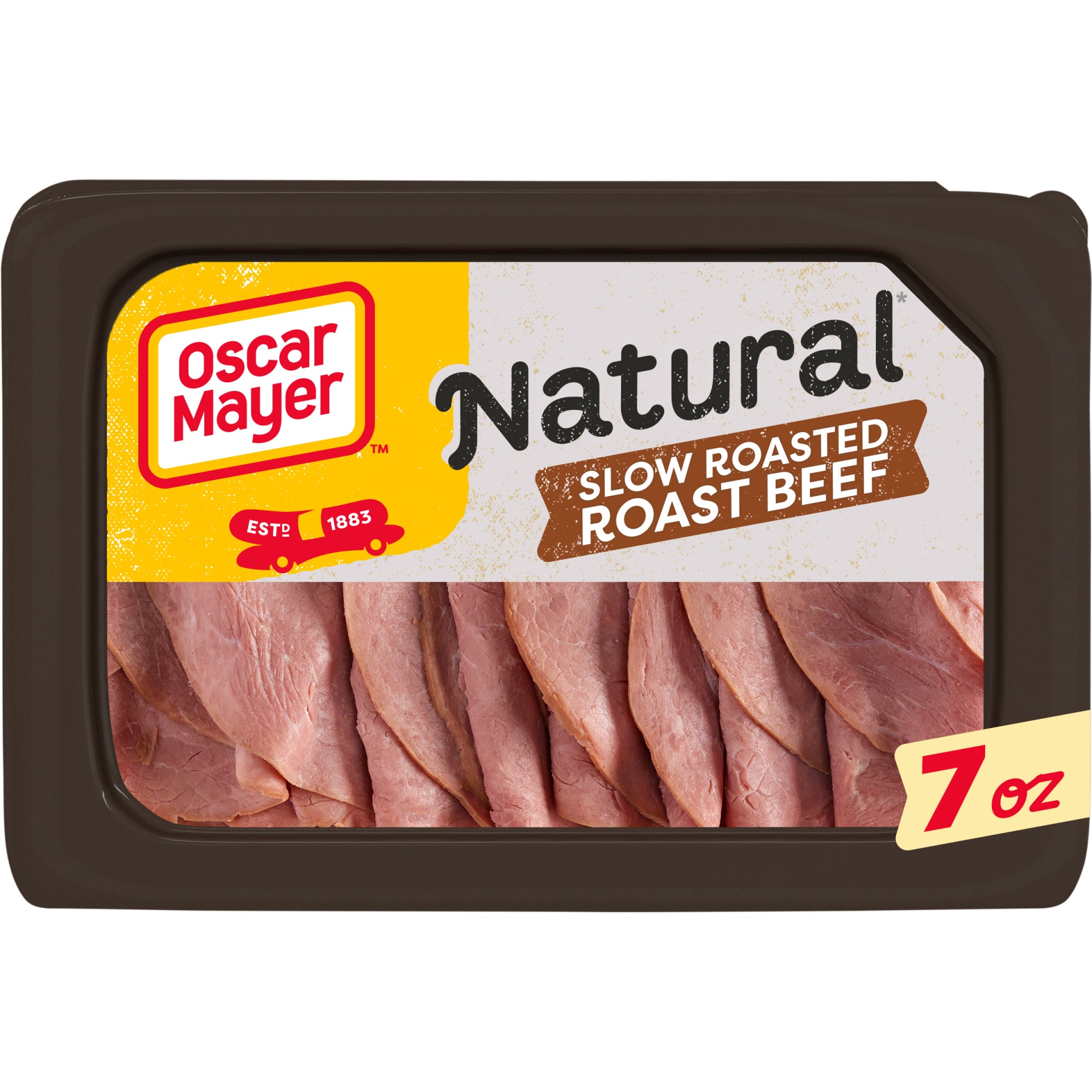 slide 1 of 2, Oscar Mayer Natural Slow Roasted Roast Beef Sliced Lunch Meat Tray, 7 oz