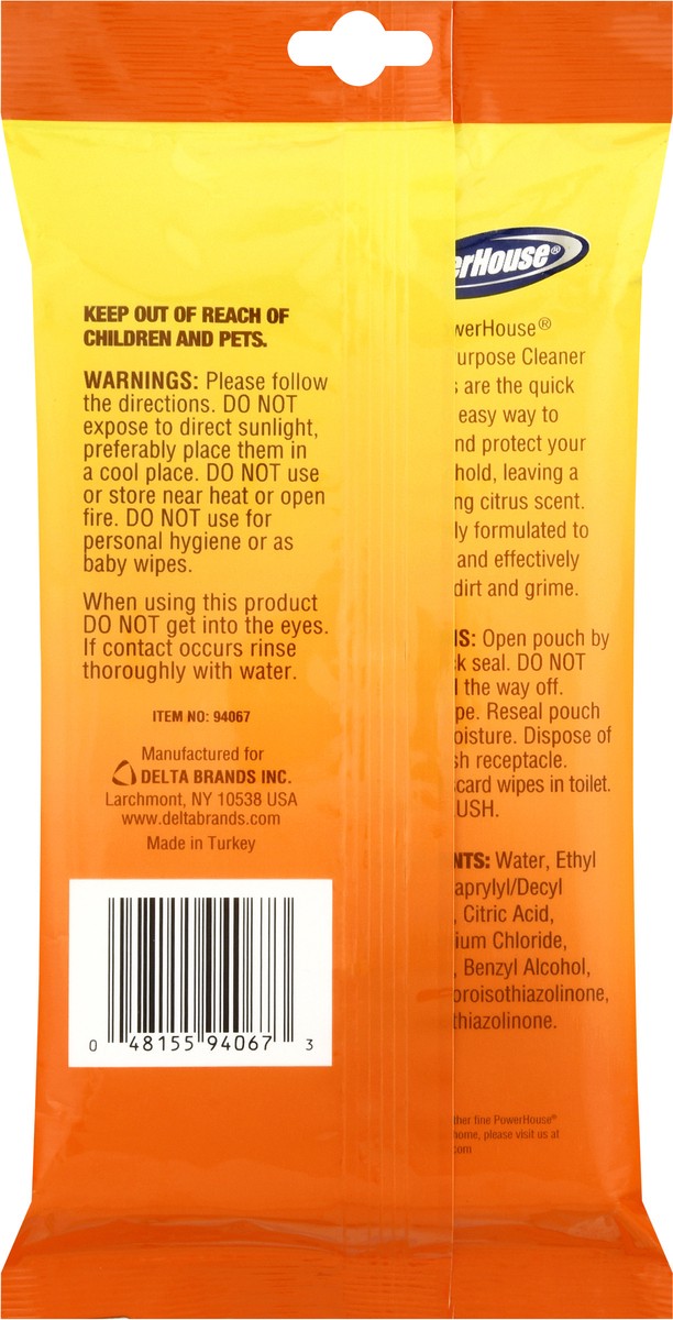 slide 6 of 9, PowerHouse Multi-Purpose Cleaner Orange Wipes 42 Wipes 42 ea, 42 ct