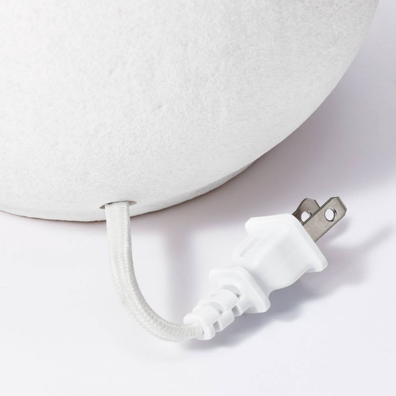 slide 6 of 6, Threshold designed w/Studio McGee 18.5"x11" Ceramic Table Lamp with Rattan Shade White - Threshold™ designed with Studio McGee: Nightstand Wicker Lighting, 1 ct