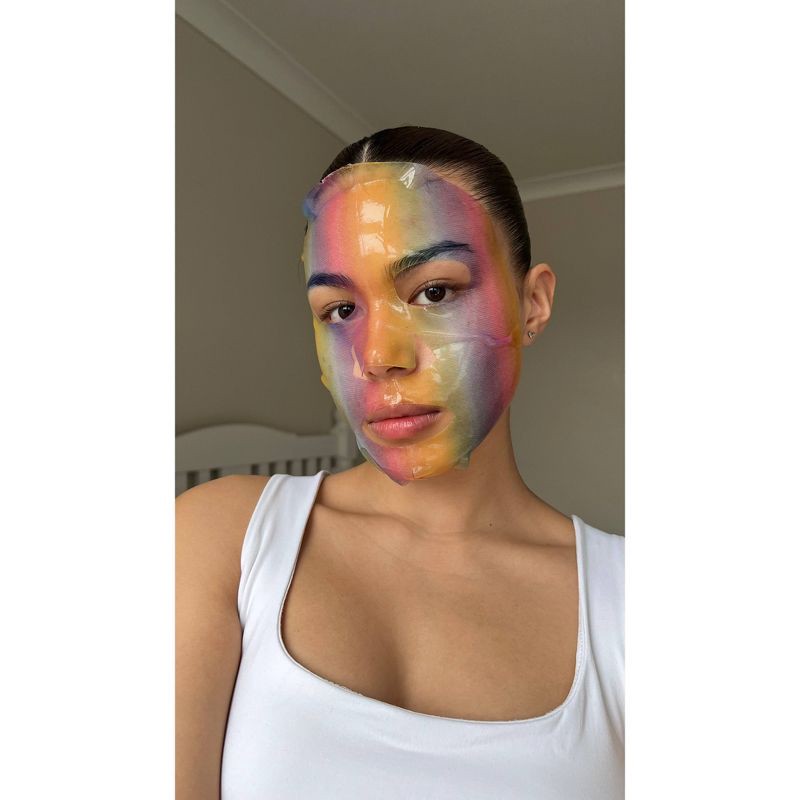 slide 4 of 8, Holler and Glow Chasin Rainbows Hydrogel Face Mask - 0.77 fl oz, 0.77 fl oz