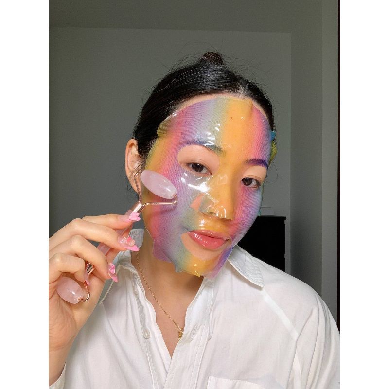slide 7 of 8, Holler and Glow Chasin Rainbows Hydrogel Face Mask - 0.77 fl oz, 0.77 fl oz