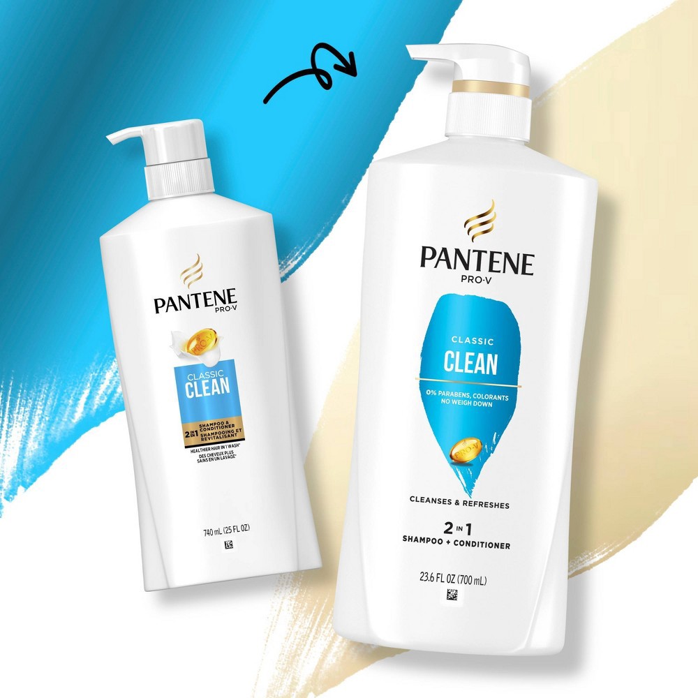 slide 3 of 8, Pantene Pro-V Classic Clean 2-in-1 Shampoo & Conditioner - 23.6 fl oz, 23.6 fl oz