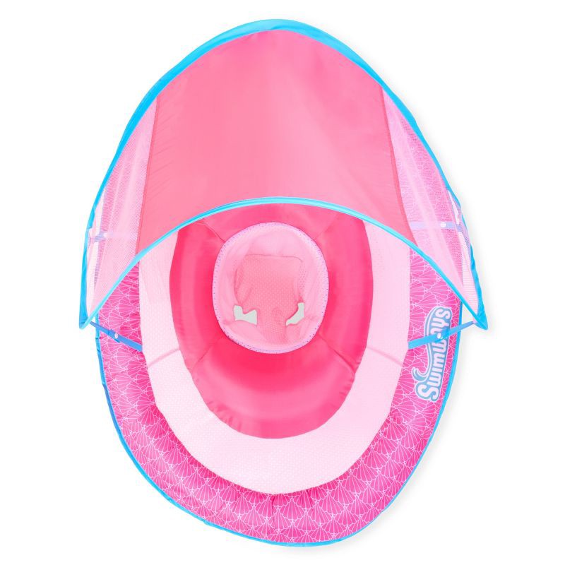 slide 4 of 6, Swimways Sun Canopy Spring Float with Hyper-Flate Valve: Baby Pool Lounger, 1 ct