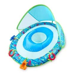 Swimways Sun Canopy Spring Float with Hyper-Flate Valve - Splash N Play: Infant Pool Lounger