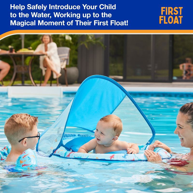 slide 6 of 7, Swimways Sun Canopy Spring Float with Hyper-Flate Valve - Shark, 1 ct