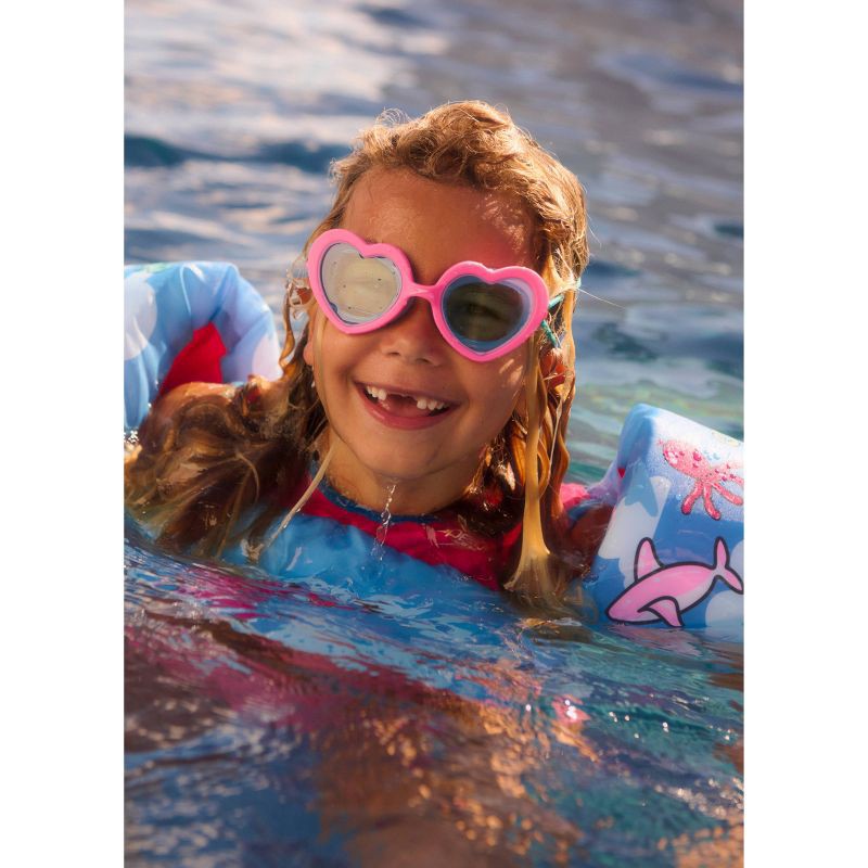 slide 4 of 5, Speedo Kids' Sunny Vibes Swim Goggles - Pink Heart: Latex-Free, Anti-Fog, Adjustable, 1 ct