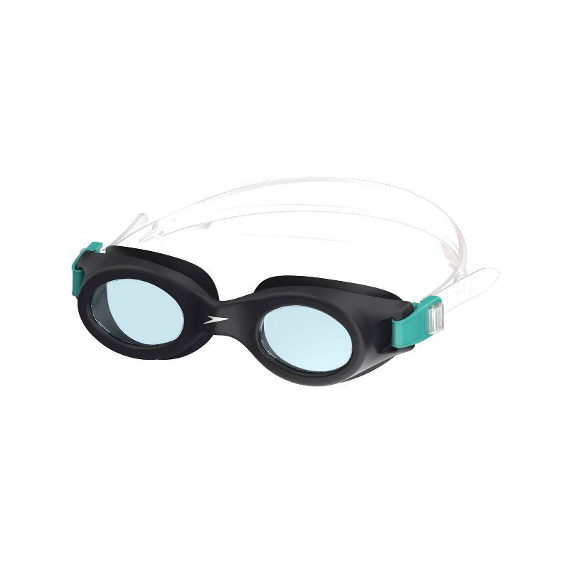 slide 1 of 3, Speedo Junior Glide Swim Goggles - Black: Anti-Fog, Adjustable Strap, Ages 6-14, 1 ct