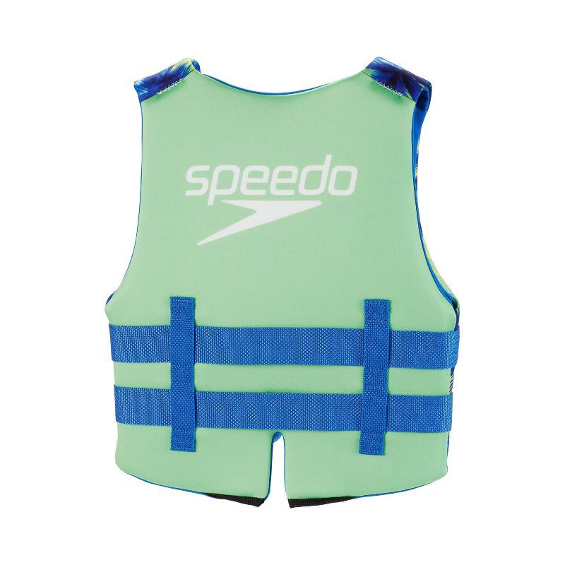 slide 2 of 3, Speedo Youth PFD Life Jacket Vest - Blue Palm Trees, 1 ct