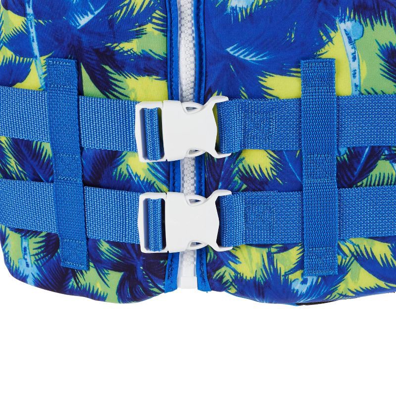 slide 3 of 3, Speedo Youth PFD Life Jacket Vest - Blue Palm Trees, 1 ct