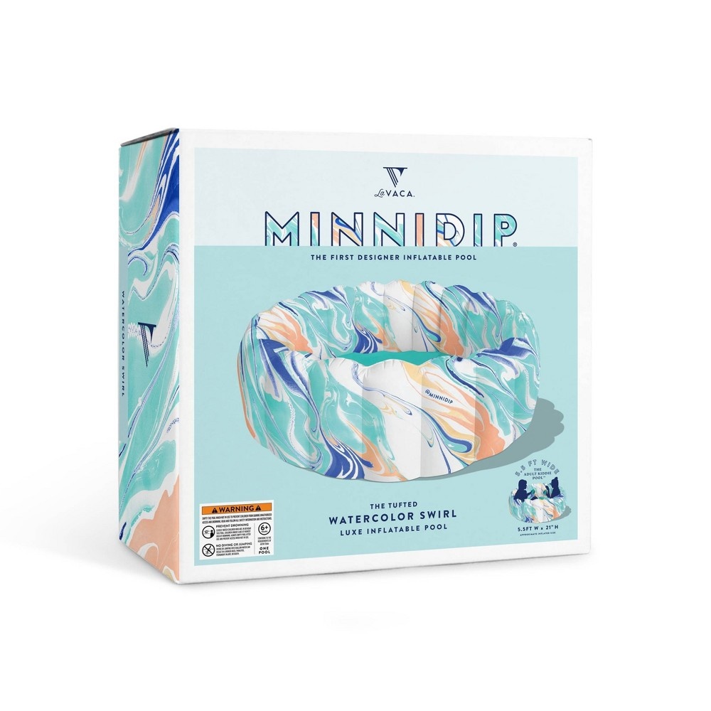 slide 4 of 4, Minnidip Tufted Pool - Watercolor Swirl, 1 ct