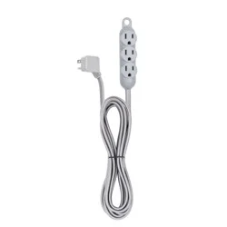 Globe Electric Designer Cord 3 Outlet Metallic Grey