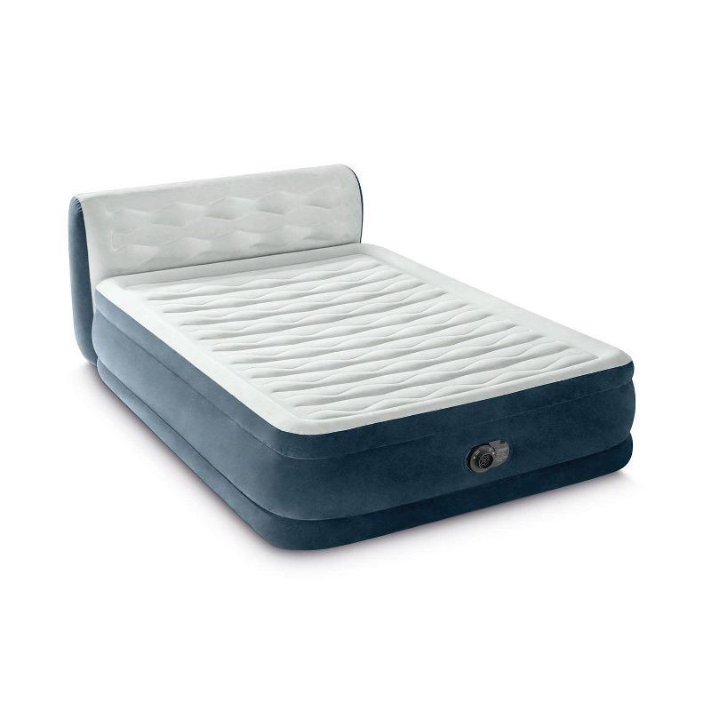 slide 2 of 11, Intex 18" Pillow Top Air Mattress with Electric Pump and Headboard - Queen Size, 1 ct