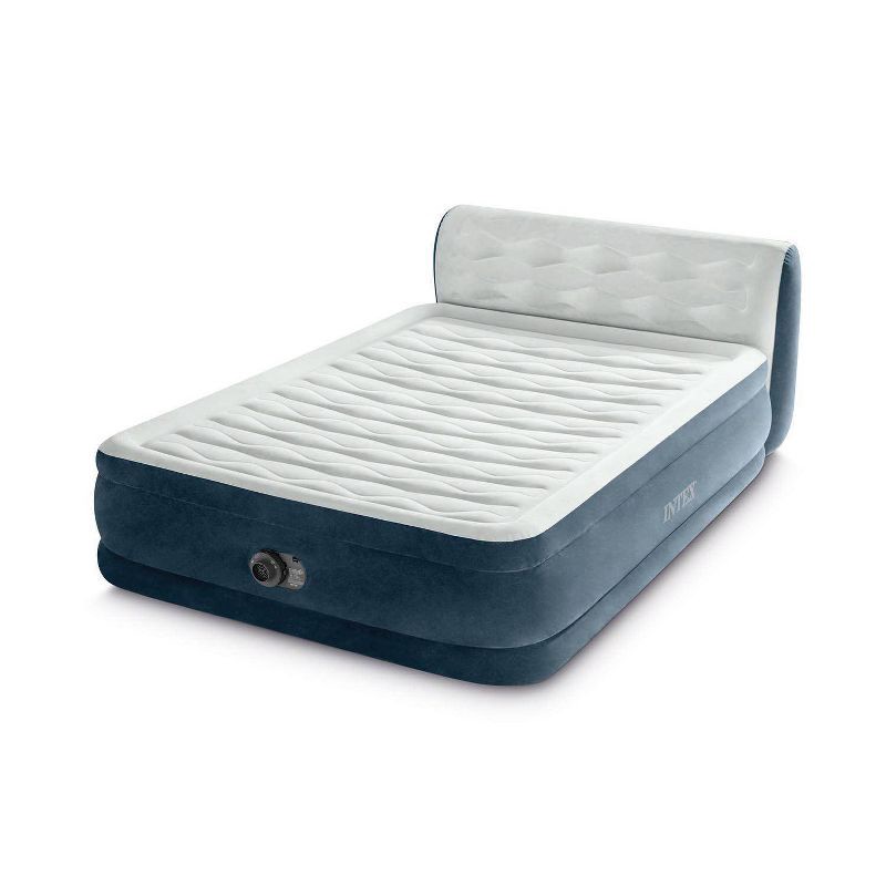 slide 3 of 11, Intex 18" Pillow Top Air Mattress with Electric Pump and Headboard - Queen Size, 1 ct