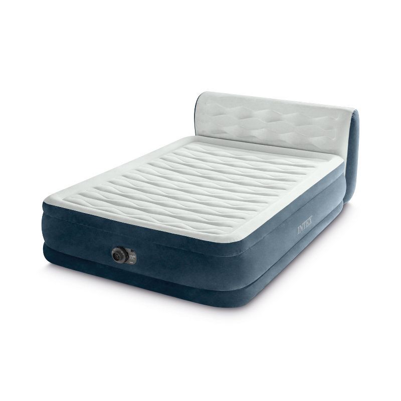 slide 3 of 11, Intex 18" Pillow Top Air Mattress with Electric Pump and Headboard - Queen Size, 1 ct