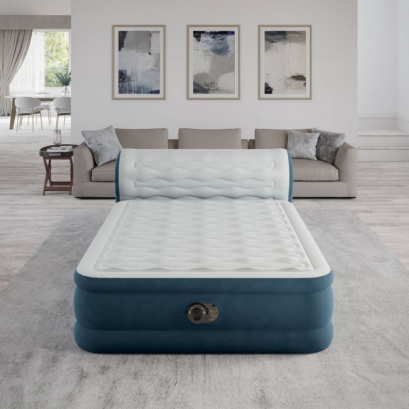 slide 5 of 11, Intex 18" Pillow Top Air Mattress with Electric Pump and Headboard - Queen Size, 1 ct