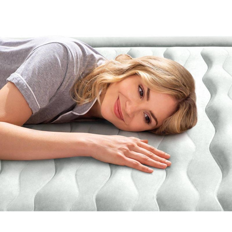 Intex Queen Pillow Top Air Mattress With Electric Pump & Headboard – 18