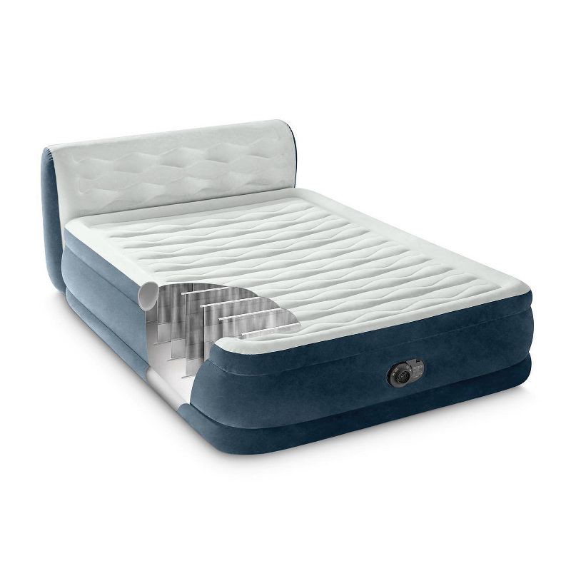 slide 11 of 11, Intex 18" Pillow Top Air Mattress with Electric Pump and Headboard - Queen Size, 1 ct