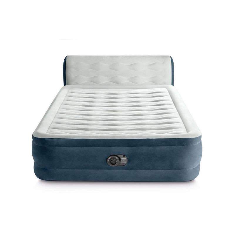 slide 1 of 11, Intex 18" Pillow Top Air Mattress with Electric Pump and Headboard - Queen Size, 1 ct