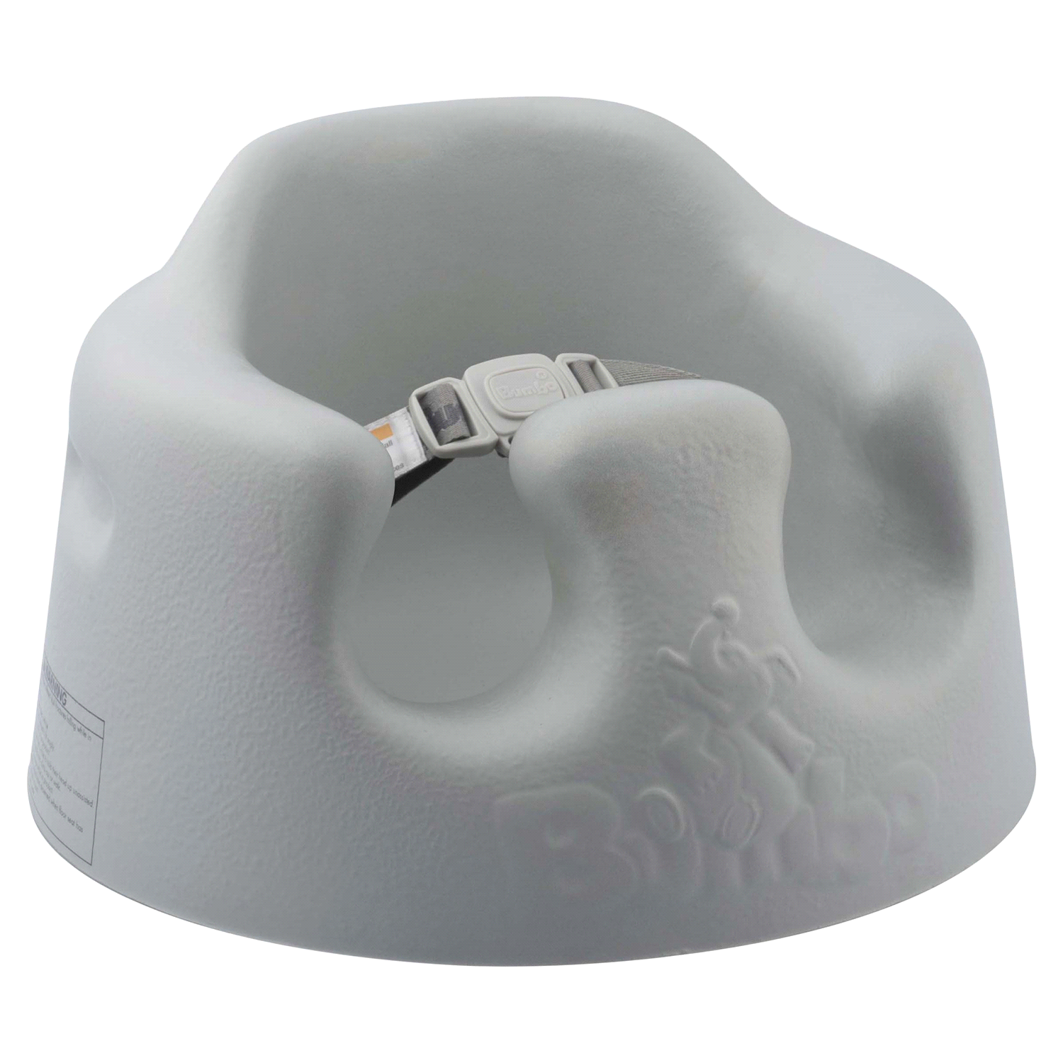 slide 1 of 3, Bumbo Baby Infant Soft Foam Comfortable Floor Booster Seat Supportive Chair with 3 Point Adjustable Safety Buckle Strap Harness - Cool Gray, 1 ct