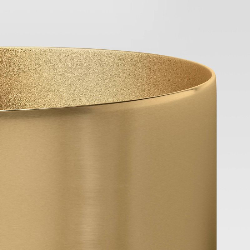 slide 3 of 3, Tall Brass Vase - Threshold™: Iron Cylinder Bud Vase for Tabletop, Spot Clean, Watertight, 11" Height, 1 ct