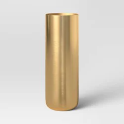 Tall Brass Vase - Threshold™: Iron Cylinder Bud Vase for Tabletop, Spot Clean, Watertight, 11&quot; Height