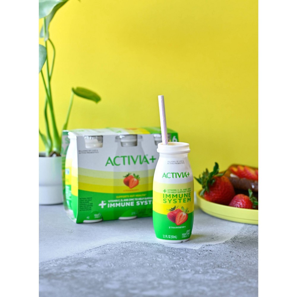 Activia + Immune System Support Strawberry Lowfat Yogurt Drink 3.1 oz  Bottles - Shop Yogurt at H-E-B