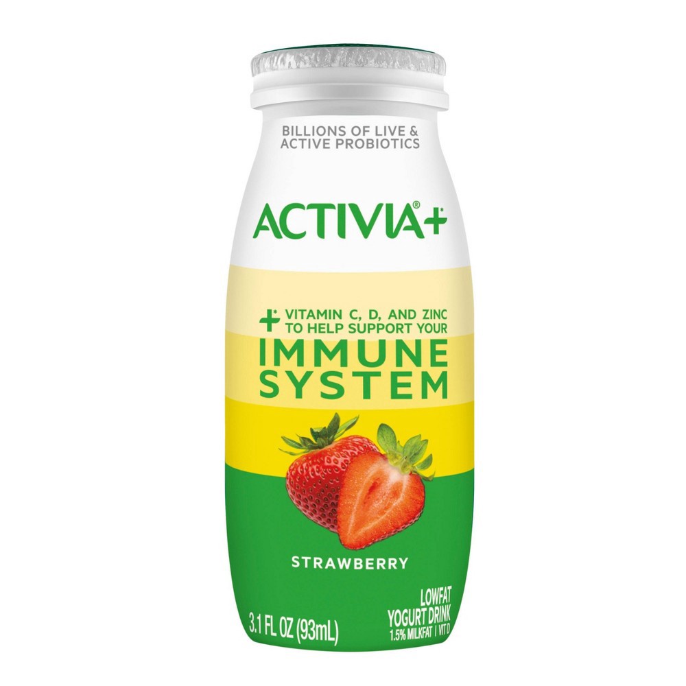 slide 6 of 9, Activia+ Probiotic Low Fat Yogurt Drink, Strawberry Bottles, 3.1 fl oz