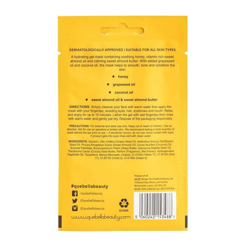 slide 2 of 5, Que Bella Soothing Honey Gel Mask - 0.5oz, 0.5 oz