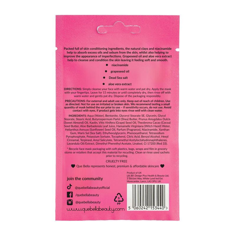 slide 3 of 8, Que Bella Cleansing Pink Clay Mud Mask - 0.5oz, 0.5 oz